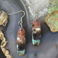 Sterling Silver Oval Chrysocolla Slab Dangle Earrings For Women #330