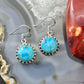 Sterling Southwestern Style Round Mojave Turquoise Dangle Earrings For Women