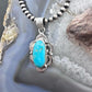 Sterling Silver Southwestern Style Oval Turquoise Decorated Pendant For Women #1