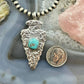 Gary Custer Navajo Native American Sterling Silver Tufa Cast Turquoise Arrowhead Unisex Pendant