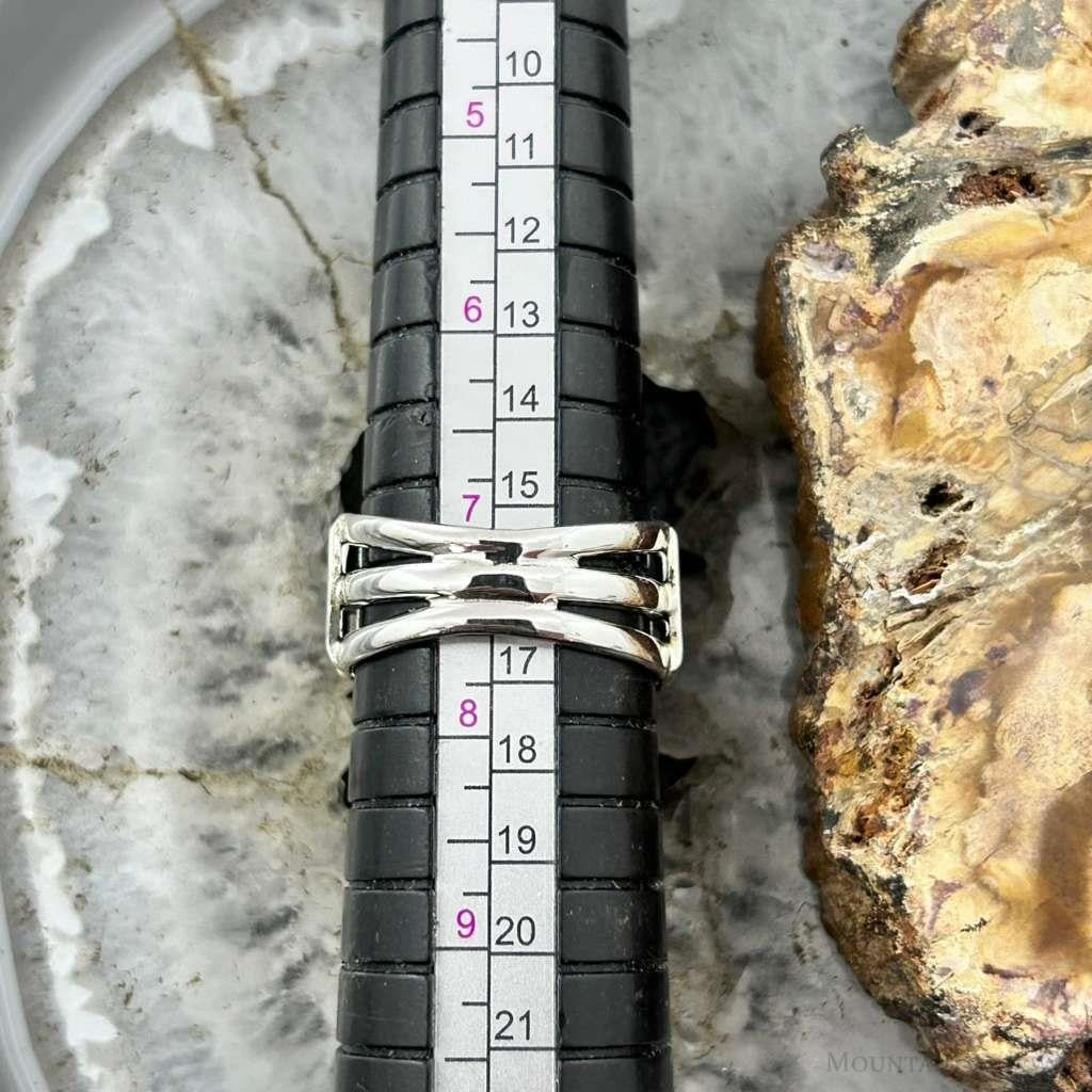 Sterling Silver Southwestern Style Teardrop Charoite Decorated Ring Size 7.5 For Women