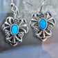 Carolyn Pollack Sterling Silver Turquoise Floral Dangle Earrings For Women