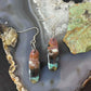 Sterling Silver Oval Chrysocolla Slab Dangle Earrings For Women #330
