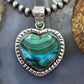 Sterling Silver Southwestern Style Azurite Malachite Heart Decorated Pendant For Women