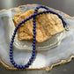 Sterling Silver Southwestern Style 4mm Lapis Beads 16" Necklace For Women