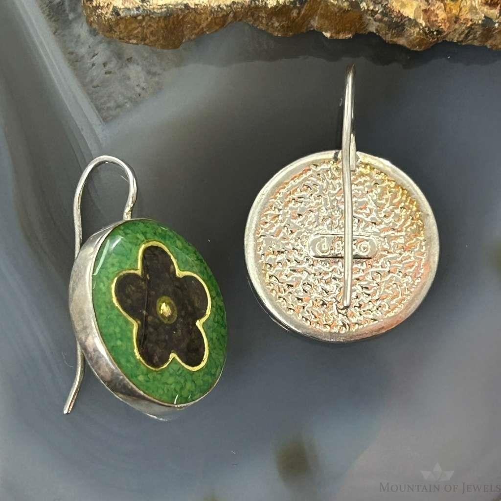 Carolyn Pollack Sterling Silver Turquoise&Amethyst Chip Inlay Dangle Earrings For Women