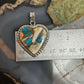 Sterling Silver Southwestern Style Turquoise Spiny Oyster Heart Pendant For Women #3
