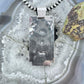 Frank Chavez Native American Sterling Silver Teardrop Faceted Moss Agate Pendant