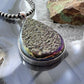 Sterling Silver Large Teardrop Druzy Quartz Double Sided Fashion Pendant For Women