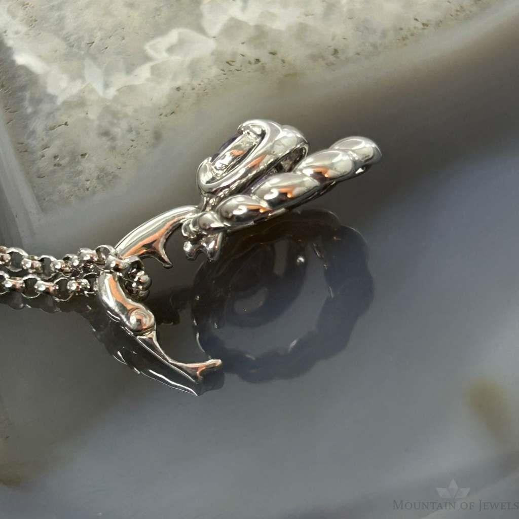 Carolyn Pollack Sterling Silver Rounded Faceted Amethyst 17"-19" Necklace For Women