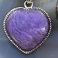 Sterling Silver Southwestern Style Charoite Heart Pendant For Women #1