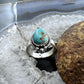 Sterling Silver Southwestern Style Teardrop Turquoise Adjustable Ring For Women