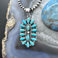 Sterling Silver Southwestern Style Turquoise Decorated Cluster Pendant For Women