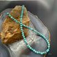 Sterling Silver 4mm Rounded Turquoise Beads 16" Necklace For Women