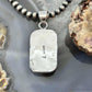 Native American Sterling Silver Rectangle Turquoise Decorated Pendant For Women