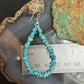 Sterling Silver Blue Natural Turquoise Beads Hoop Earrings For Women