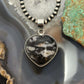 Sterling Silver Southwestern Style White Buffalo Heart Pendant For Women #2