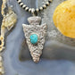 Gary Custer Native American Navajo Sterling Silver Tufa Cast Turquoise Arrowhead Unisex Pendant #4