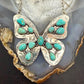 Sterling  Silver Southwestern Style Kingman Turquoise Butterfly Pendant 20.5" Necklace For Women
