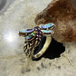 Carolyn Pollack Southwestern Style Sterling Silver Abalone, Amethyst & Peridot Dragonfly Ring For Women