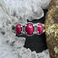 Carolyn Pollack Sterling Silver 3 Oval Red Jasper Decorated Ring For Women