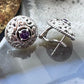 Carolyn Pollack Sterling Silver Round Amethyst Omega Back Stud Earrings For Women