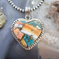Sterling Silver Southwestern Style Spiny Oyster Turquoise Heart For Women