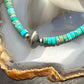 Sterling Silver Turquoise and Navajo Pearl Beads 17" Necklace For Women