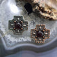 Carolyn Pollack Sterling Silver & Copper Round Garnet Cross Clip-On Earrings For Women