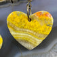 Sterling Silver Heart Shape Bumblebee Jasper Slab Dangle Earrings For Women #2