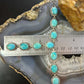 Sterling Silver Southwestern Style Oval Mohave Turquoise Lariat 18" Necklace For Women
