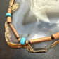 Southwestern Style 5-6mm Copper Navajo Pearl Round & Cylinder w/Royal Beauty Turquoise 20" Necklace For Women