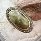 Sterling Silver & 14K Large Oval Jasper and Marcasite Fashion Ring Size 8 For Women