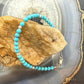 Sterling Silver 4mm Turquoise & Ridged Silver Beads 7.25" Bracelet For Women