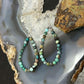 Sterling Silver Rounded Various Turquoise Beads Hoop Dangle Earrings For Women