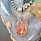 Sterling Silver Southwestern Style Oval Peanut Obsidian Decorated Pendant For Women