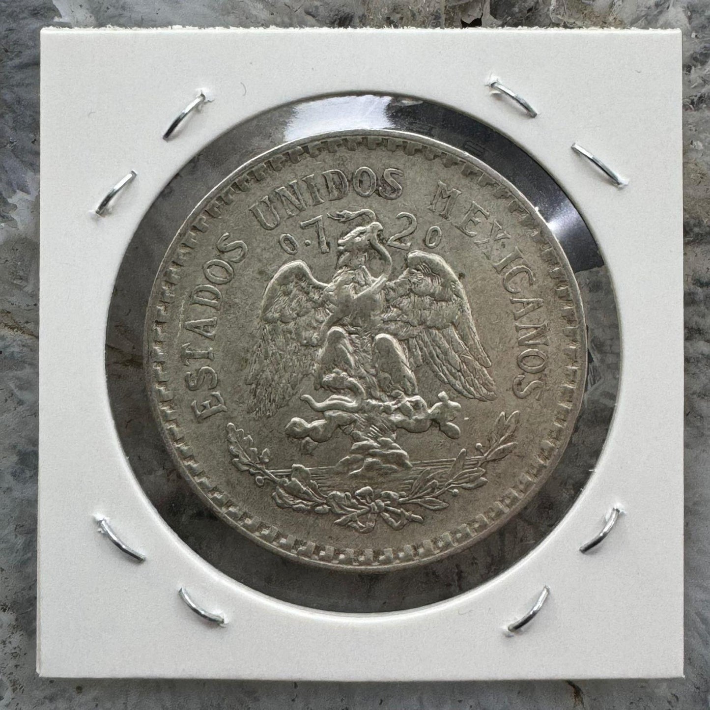 1924 Mexico 1 Pesos 16.66 gr 72% Silver Coin VG-F #52624-12L