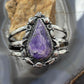 Sterling Silver Southwestern Style Large Teardrop Charoite Decorated Bracelet For Women