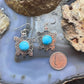 Brad Panteah Sterling Silver Turquoise Stamped Turtle Dangle Earrings For Women