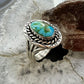 Native American Sterling Silver Sonora Gold Turquoise Ring Size 10 For Women