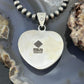 Sterling Silver Southwestern Style Chrysocolla Decorated Heart Pendant For Women