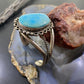 Vintage Native American Sterling Silver Turquoise Decorated Split Shank Bracelet