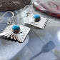 Michael Nez Sterling Silver Round Blue Turquoise Pueblo Life Dangle Earrings For Women