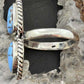 Sterling  Silver Southwestern Style Teardrop Double Golden Hill Turquoise Ring Size 9.75 For Women