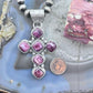 Native American Sterling Silver Purple Spiny Oyster Cross Pendant For Women