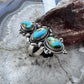 Sterling Silver Southwestern Style 3 Sonora Gold Turquoise Adjustable Ring For Women