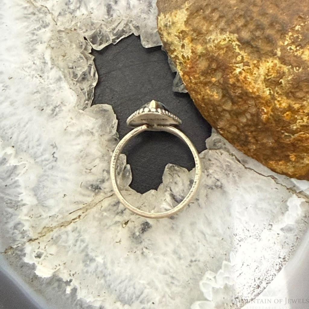 Sterling Silver Southwestern Style Teardrop Golden Hill Turquoise Adjustable Ring For Women #1