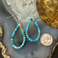 Sterling Silver Faceted Variety of Turquoise Shades Beads Hoop Earrings For Women