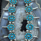 Vintage Native American Silver Double Sided Cluster Squash Blossom Necklace For Women