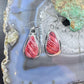 Frank Chavez Native American Sterling Silver Teardrop Spiny Oyster Dangle Earrings For Women